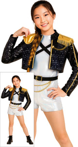 Déguisement K-Pop Argent Fille - T-shirt, Veste, Pantalon et Ceinture