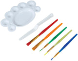 Party makeup set - 5 brushes, palette and multi-colored spatula