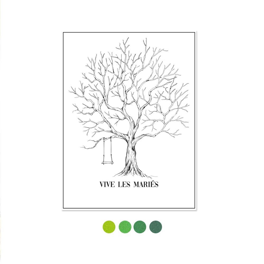 Hochzeit Fingerabdruck-Baum-Set – Leinwand 30 x 40 cm und Stempelkissen