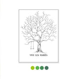 Hochzeit Fingerabdruck-Baum-Set – Leinwand 30 x 40 cm und Stempelkissen