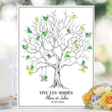 Hochzeit Fingerabdruck-Baum-Set – Leinwand 30 x 40 cm und Stempelkissen