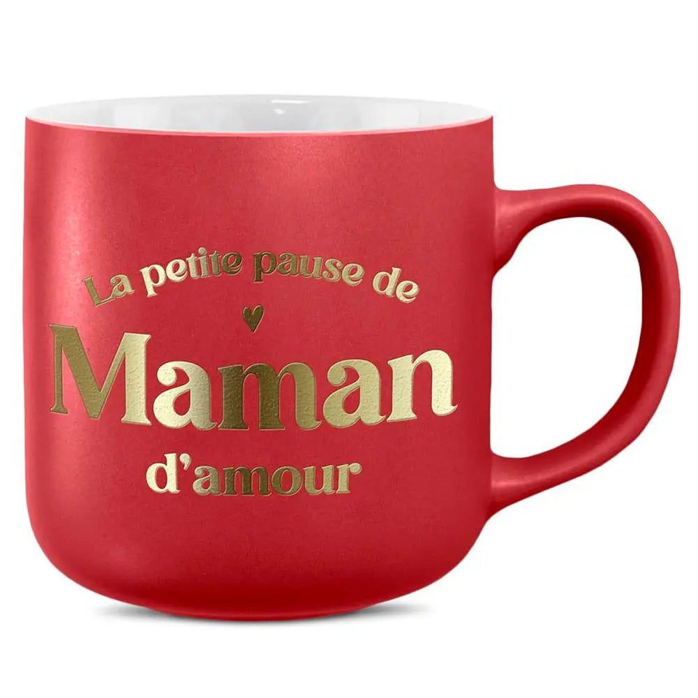 Coral Matte "Love Mom" Mug - Mother's Day Gift