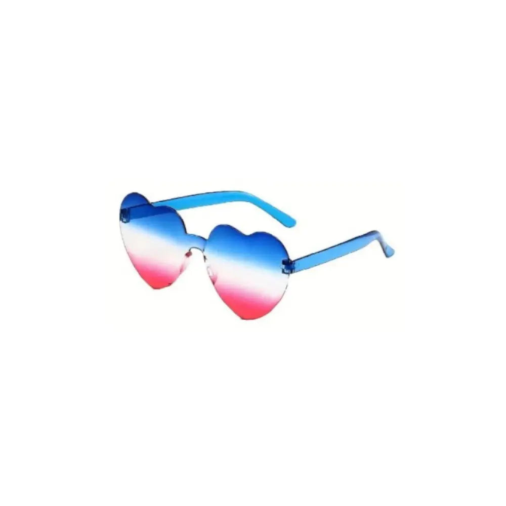 Lunettes Cœur Bleu Blanc Rouge – Accessoire Festif Tricolore