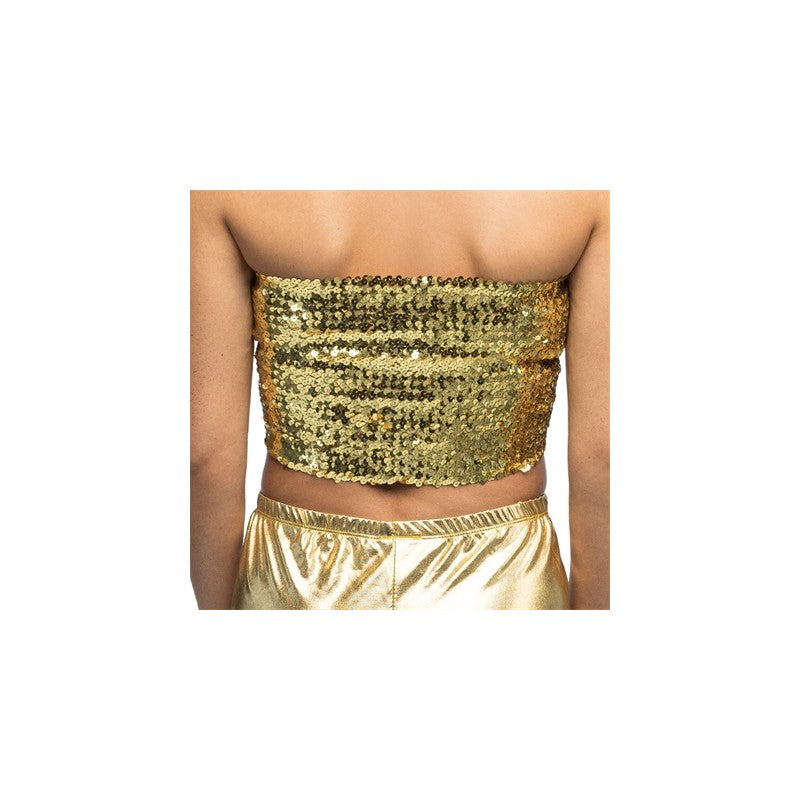 Top Sparkle Doré – Haut Pailleté Soirée d'Été