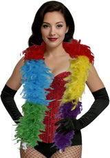 Boa aus bunten Federn 80 g – Karneval-Accessoire