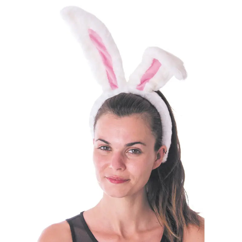 Serre-tête Lapin Blanc et Rose – Oreilles Douces