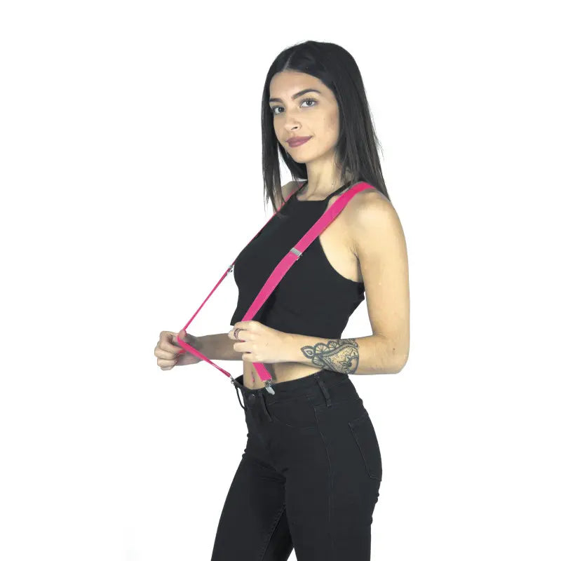 Bretelles Rose Fluo – Accessoire Soirée