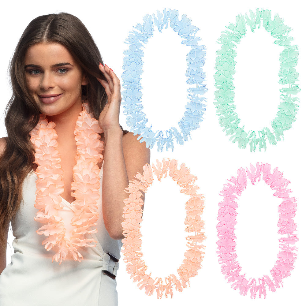 Collier Hawaïen Plumeria Pastel