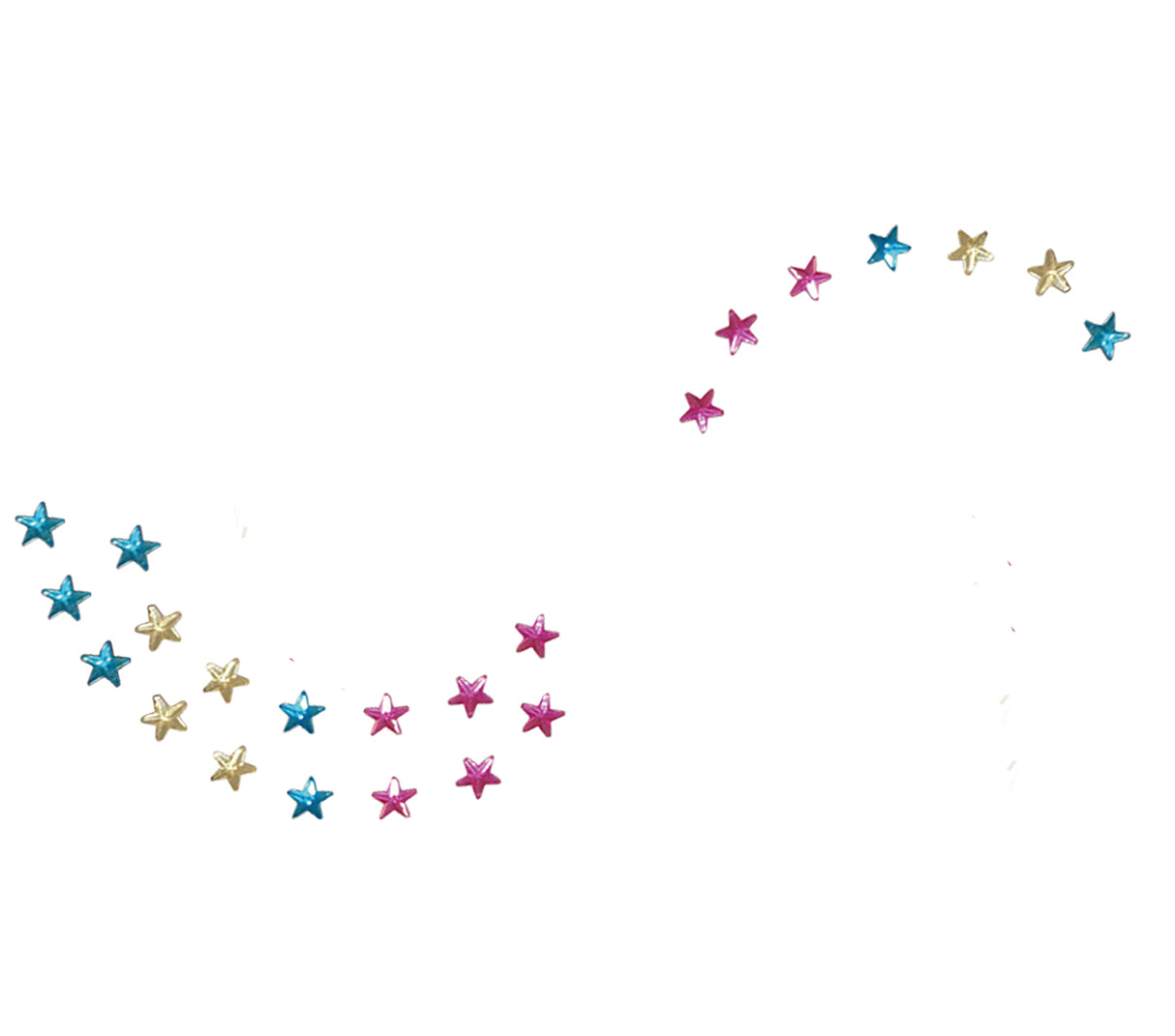 Bijoux visage étoiles multicolores adhésifs en résine