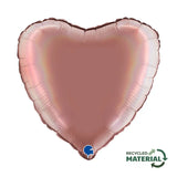 Ballon cœur - Effet holographique arc-en-ciel - 36 cm - Gonflage Hélium en boutique