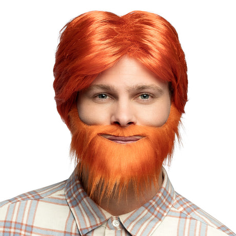 Perruque Dude Orange Avec Barbe