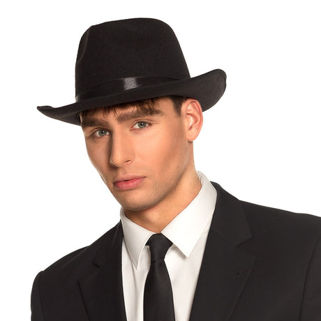 Chapeau Feutre Noir Dwight – Accessoire Déguisement Adulte Soirée Costumée