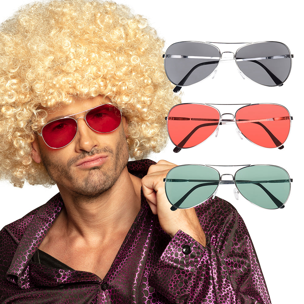 Lunettes Rétro (Rouge, Gris ou Vert)