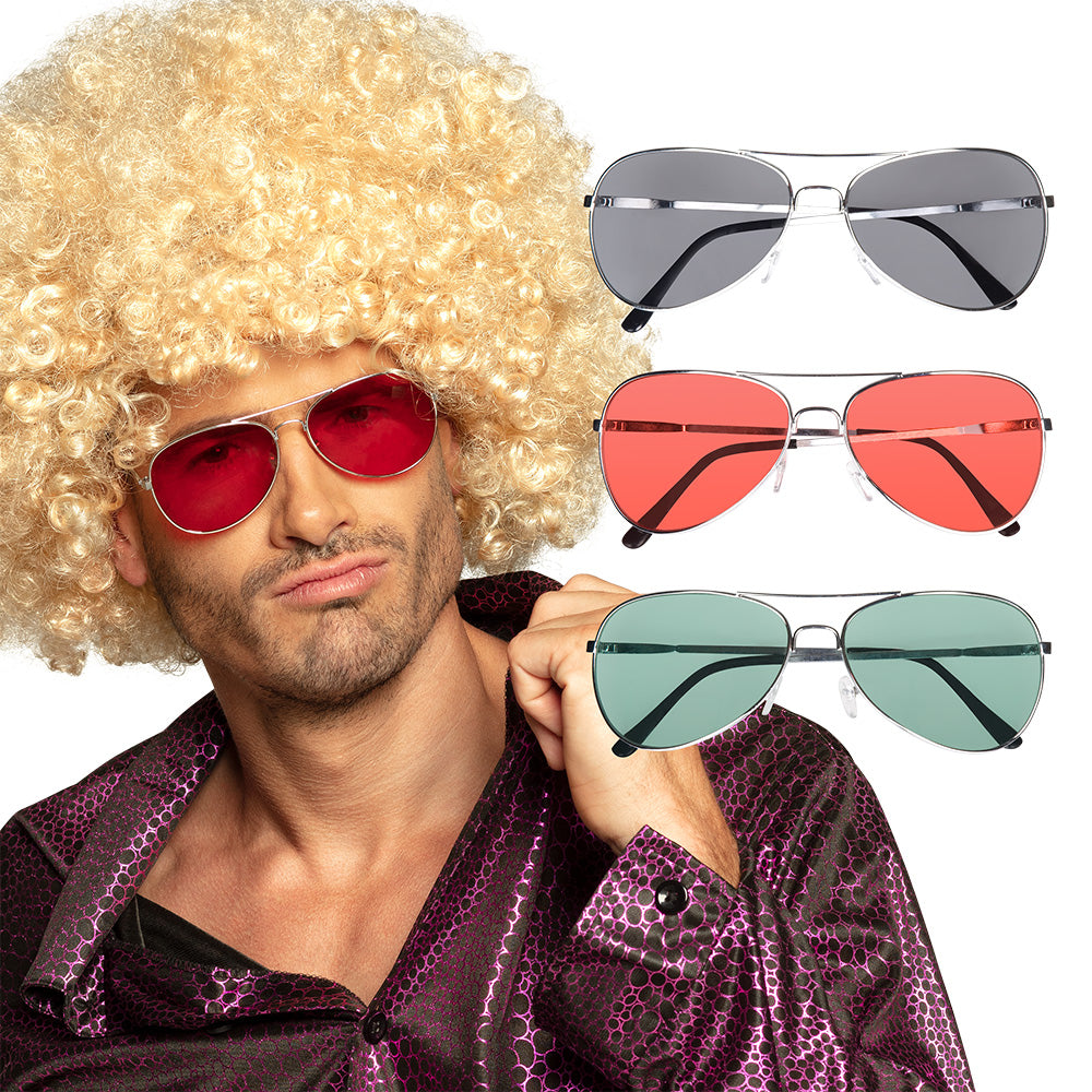Lunettes Rétro (Rouge, Gris ou Vert)