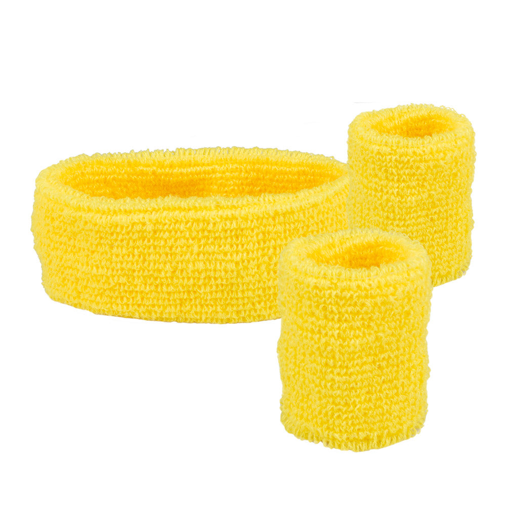 Set 3 Bandeaux Éponge Noir ou Jaune Fluo