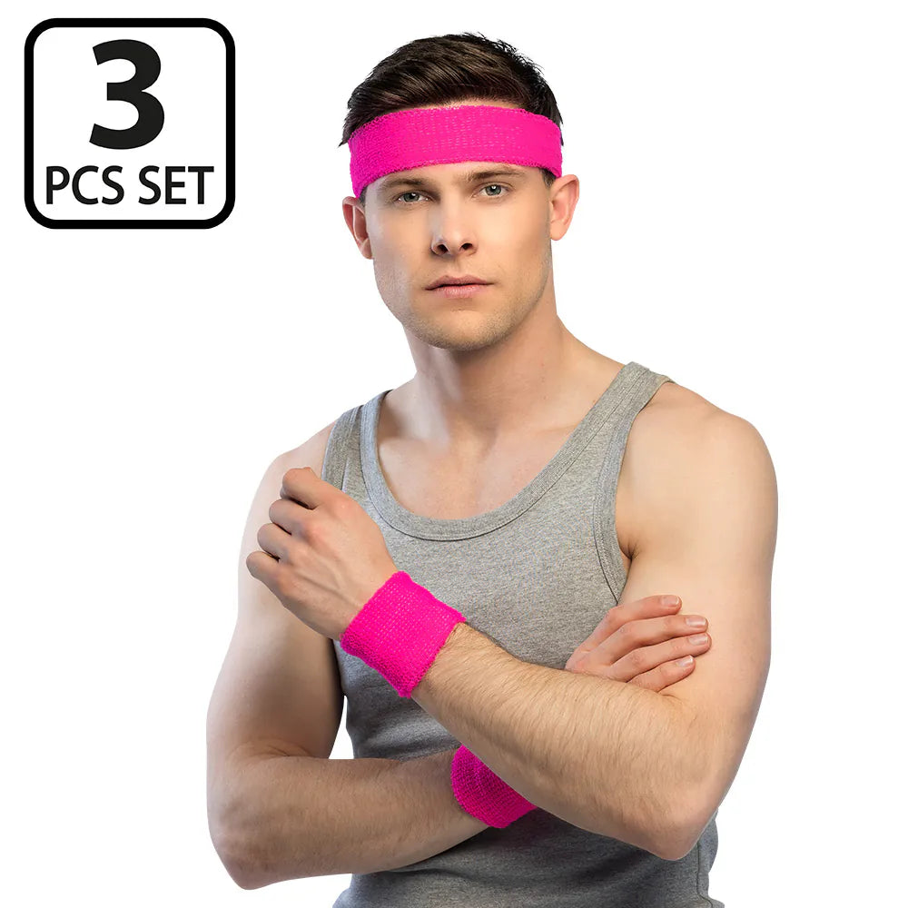 Set 3 Bandeaux Éponge Noir ou Jaune Fluo