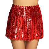 Mini Jupe Sequins Bleu ou Rouge Tailles M & L – Déguisement Disco & Soirée Festive