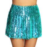 Mini Jupe Sequins Bleu ou Rouge Tailles M & L – Déguisement Disco & Soirée Festive
