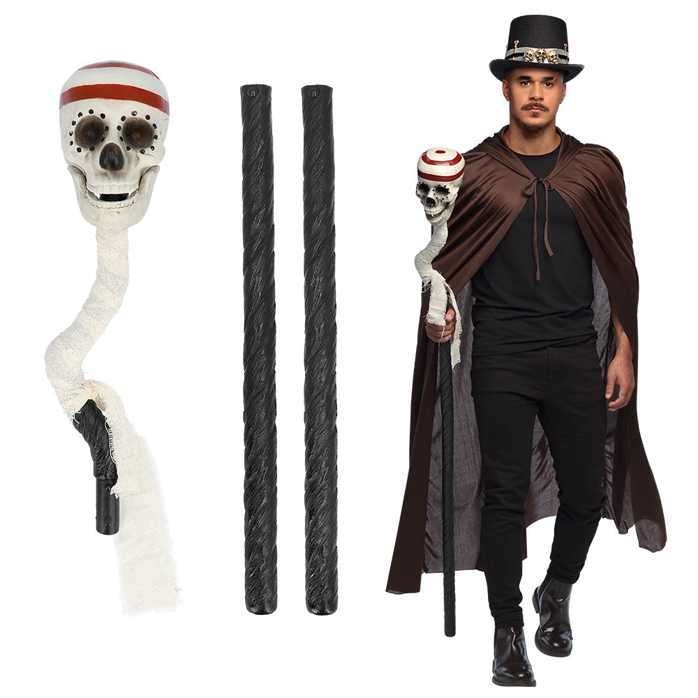 Bâton Crâne 150 cm – Halloween et Décoration Squelette