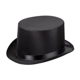 Chapeau Haut de Forme Satin Gala Noir – Élégance et Soirée Chic