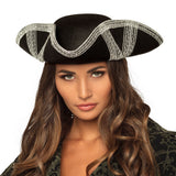 Chapeau Pirate Royal Fortune Argent Adulte – Carnaval et Bal Masqué