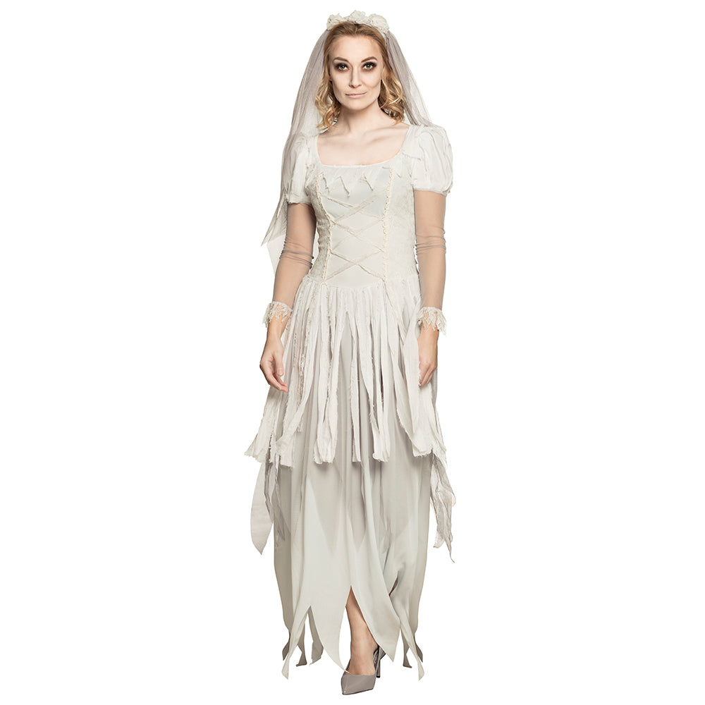 Costume Fantôme Mariée Adulte – Tailles S et M pour Halloween