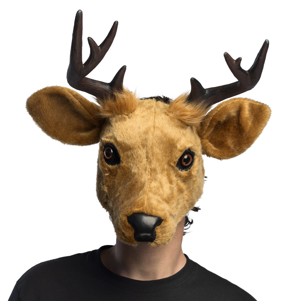 Demi-Masque Peluche Cerf Brun Adulte – Carnaval et Bal Masqué