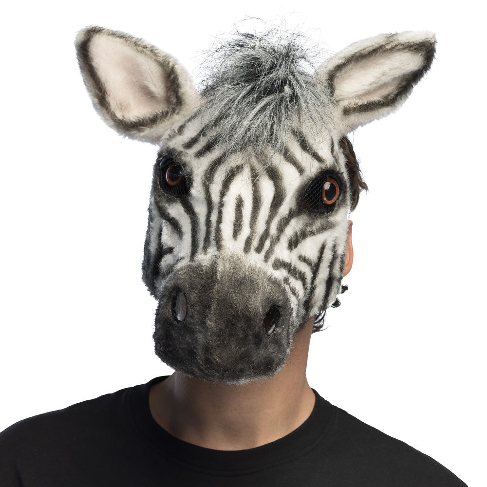Demi-Masque Peluche Zèbre Noir – Carnaval et Soirée Déguisée