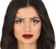 Multicolor resin face jewels for eyelashes and eyebrows in star shapes, makeup accessory for women.