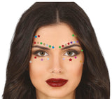 Bijoux visage étoiles multicolores en résine