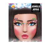 Bijoux visage étoiles multicolores en résine