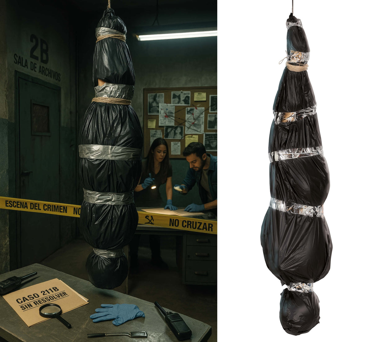Cadavre Gonflable en Sac 55 cm – Décoration Halloween et Fêtes Terrifiantes