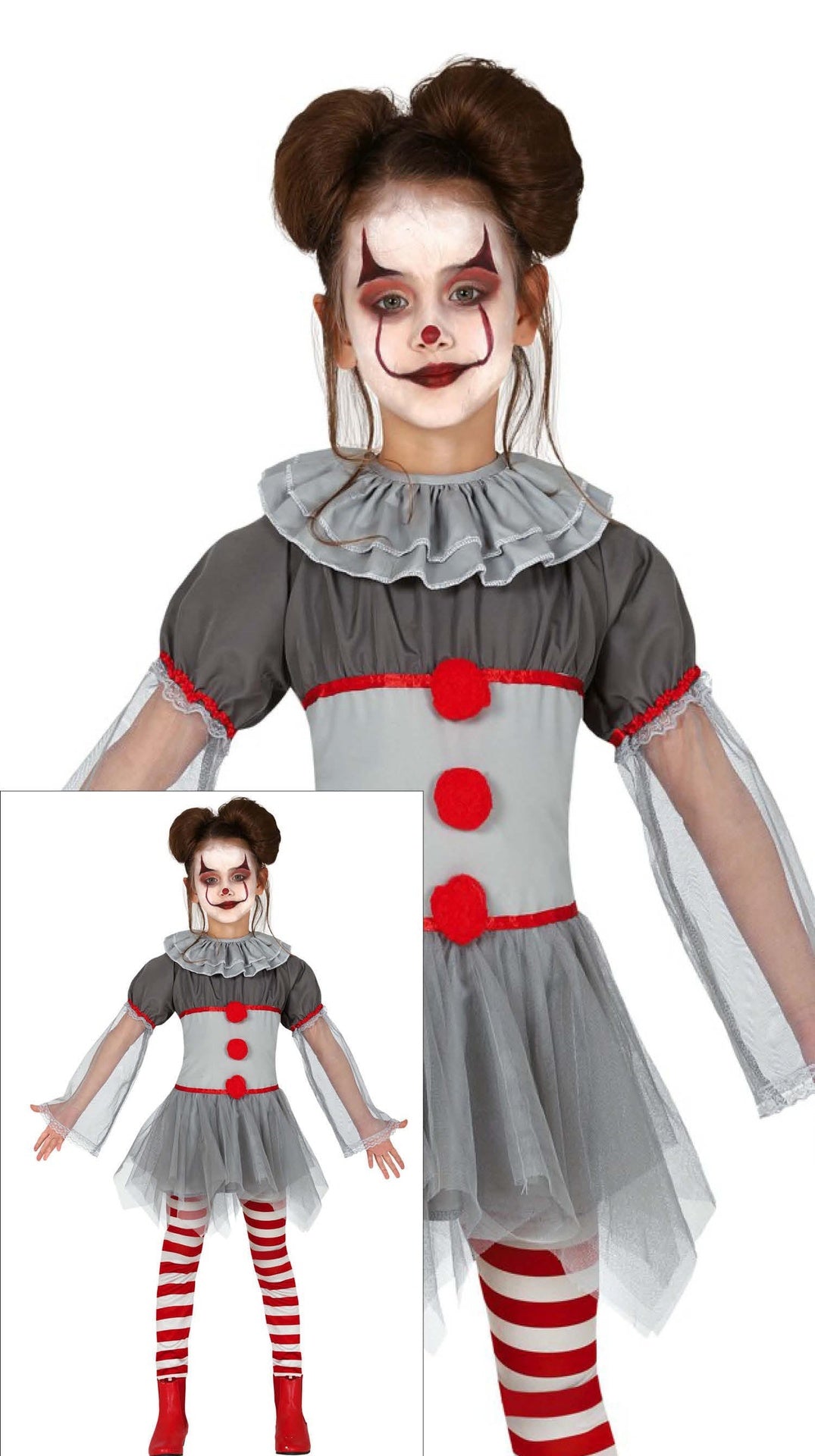 Costume Bad Clown Fille 5-6 Ans – Halloween et Soirée Déguisée
