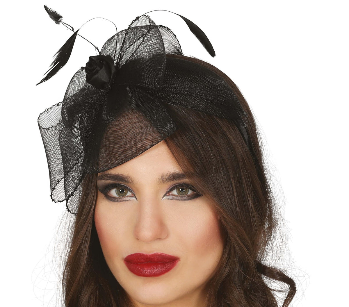 Diadème Fleur Noir – Accessoire Femme Halloween et XIXe Siècle