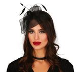 Diadème Fleur Noir – Accessoire Femme Halloween et XIXe Siècle
