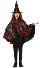 Set Sorcière 50 cm Noir/Rouge – Halloween et Déguisement Sorcière
