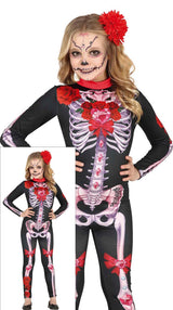 Costume Catrina Fillette 7-9 Ans – Halloween et Jour des Morts