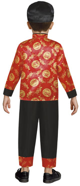 Déguisement chinois enfant rouge et noir