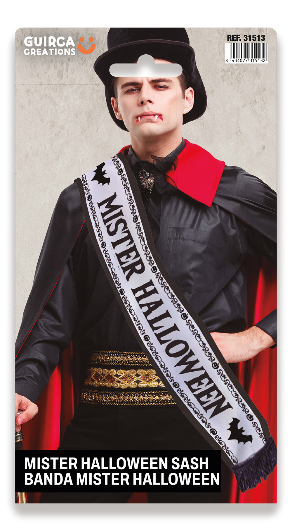 Bande Mister Halloween – Accessoire Blanc pour Soirée Déguisée