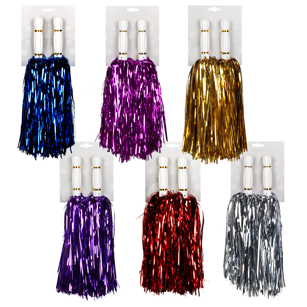 Pom-Poms Métallisés Assortis Femme – Accessoire Danseur et Soirée Festive