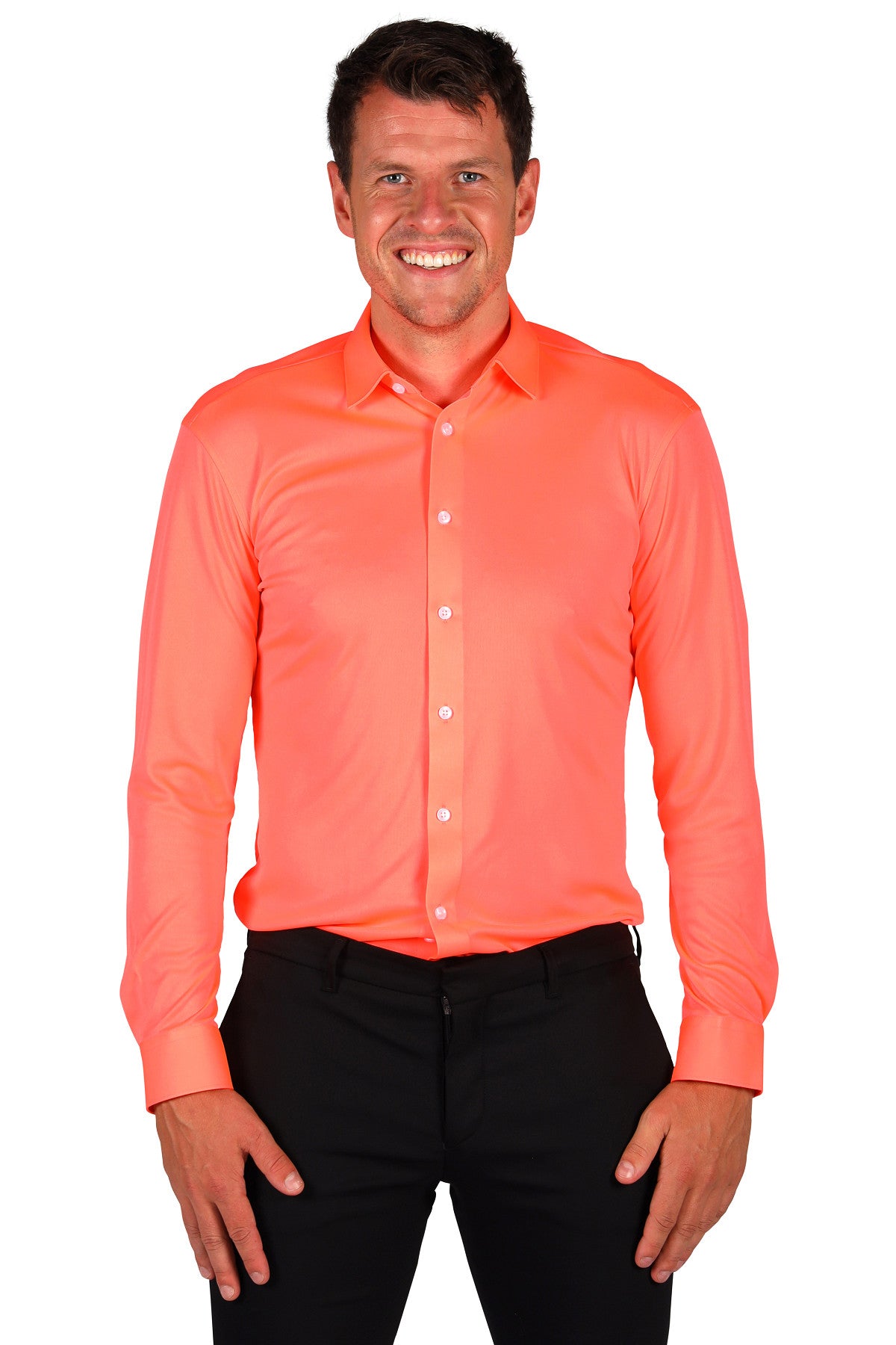 Chemise Néon Orange Homme Tailles S à XL – Soirée Fluo et Festival