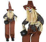 Épouvantail Animé Lumineux et Sonore 185 cm – Décoration Halloween