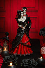 Statue Couple de Vampires Rouge Bloody – Décoration Halloween Gothique