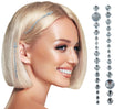 Shiny silver resin hair jewelry for women, 12x26 cm, elegant accessory for face makeup and desert princess theme.