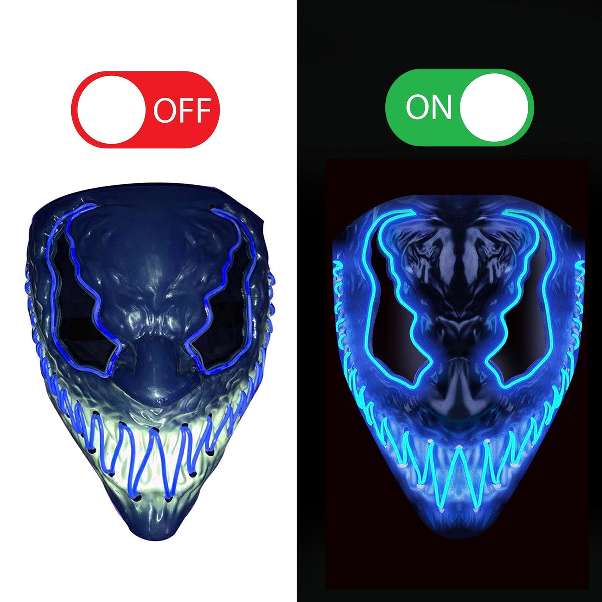 Masque LED Démon Bleu ou Rouge Original Cup – Halloween et Soirée
