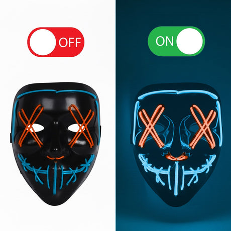 Masque LED Nightmare (Cauchemar) Yeux Rouges et Bouche Bleue Original Cup – Halloween