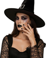 12 Faux Ongles Gothiques Longs avec Colle – Sorcière Halloween