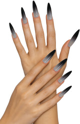12 Faux Ongles Gothiques Longs avec Colle – Sorcière Halloween