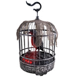 Automate Halloween Corbeau Croassant en Cage 32 cm – Comptoir, Salon et Soirée