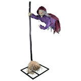 Automate Halloween Sorcière Planante 195 cm Animatronique – Terrasse Abritée, Villa et Vitrine